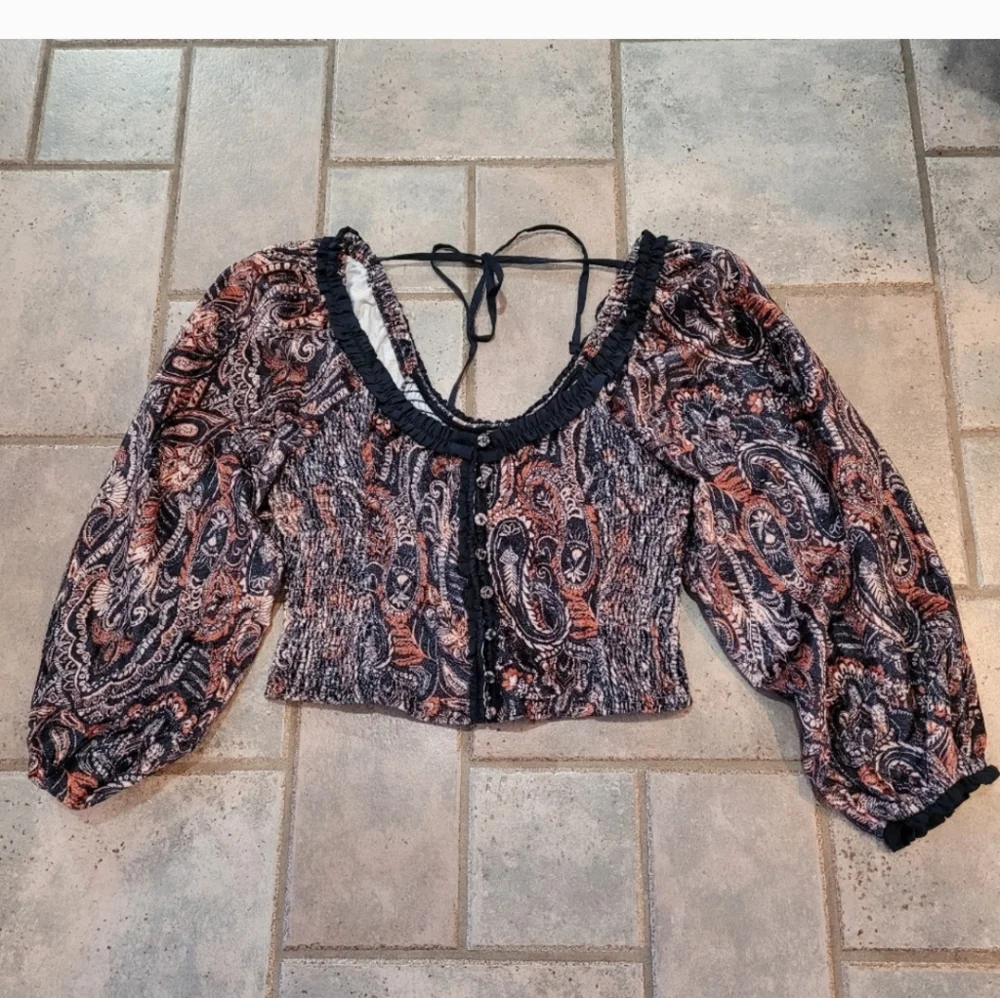 NWT Free People Velvet Blouse NWT sz L